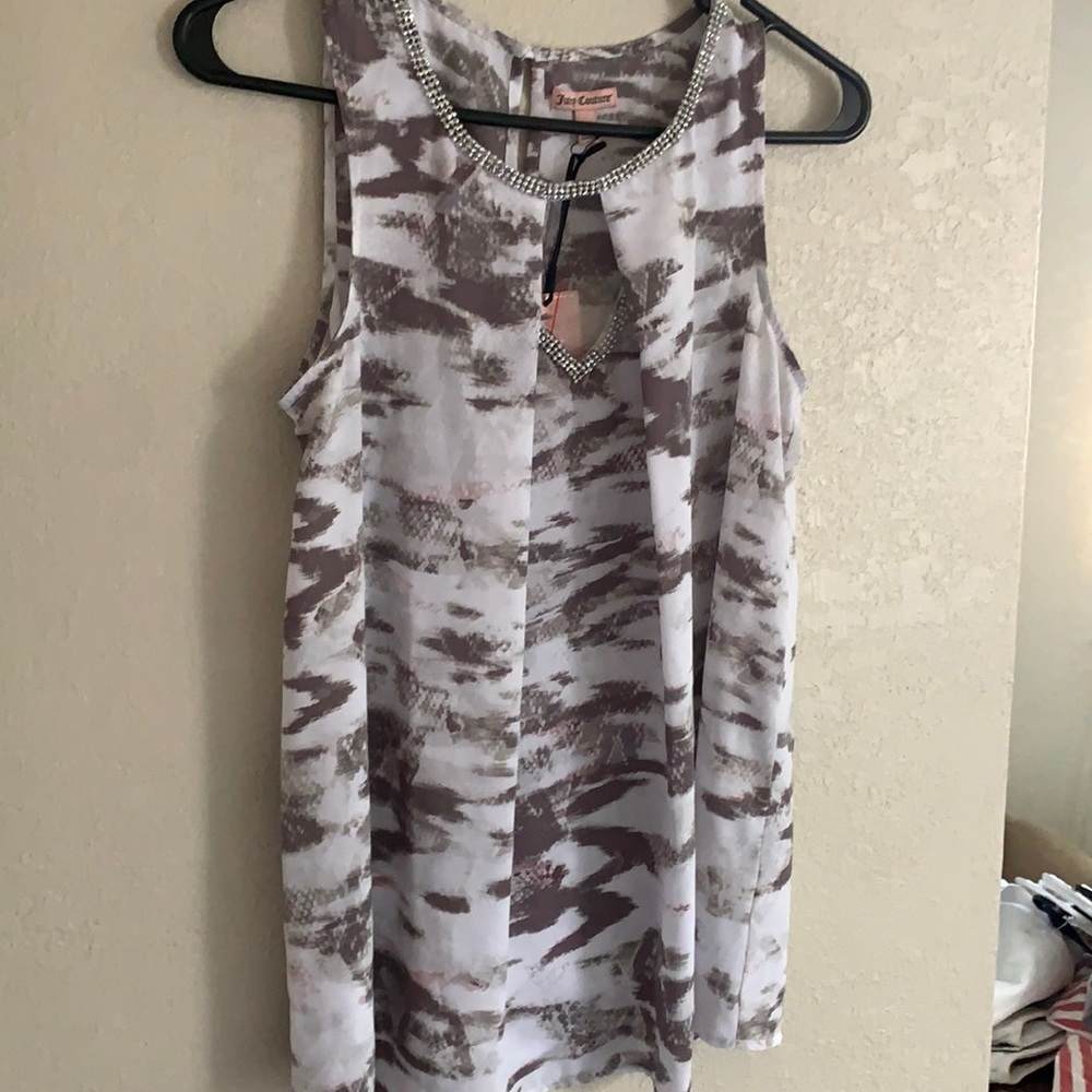 Sleeveless rhinestone tank blouse